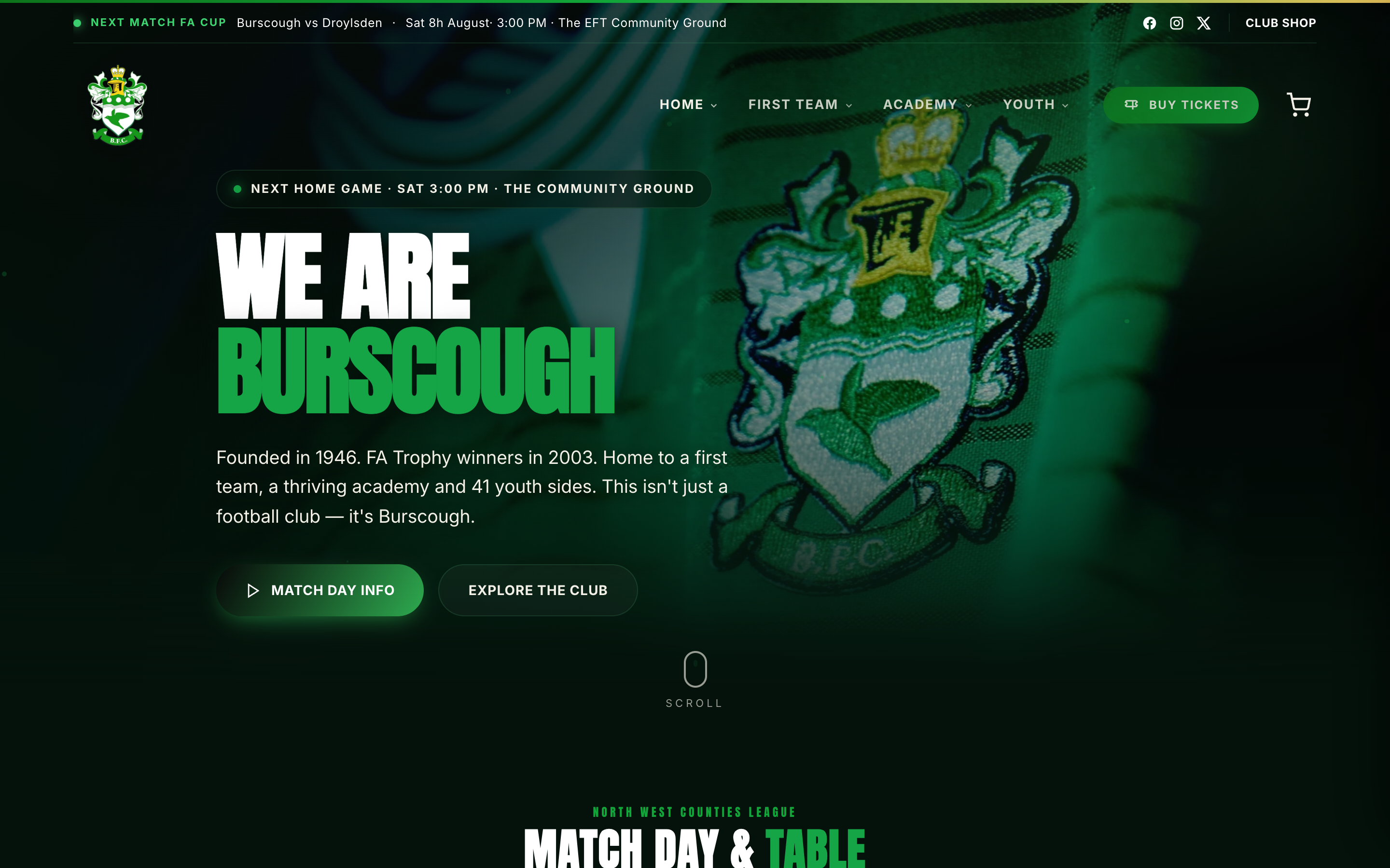 The first impression that says 'serious club.'